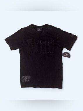 Time + Space NWT Black Utility Pocket T Shirt - Size M